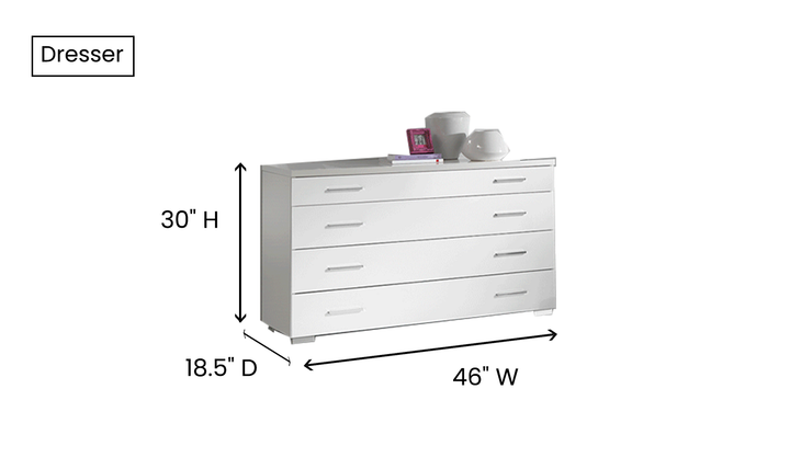 ESF Italia Panarea White Bedroom Set With Momo Cases