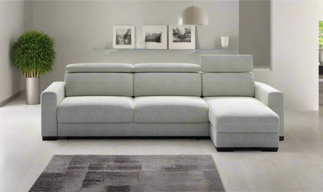 Luonto Elliot Fabric Reversible Chaise Sleeper Sectional Sofa (King/Queen)