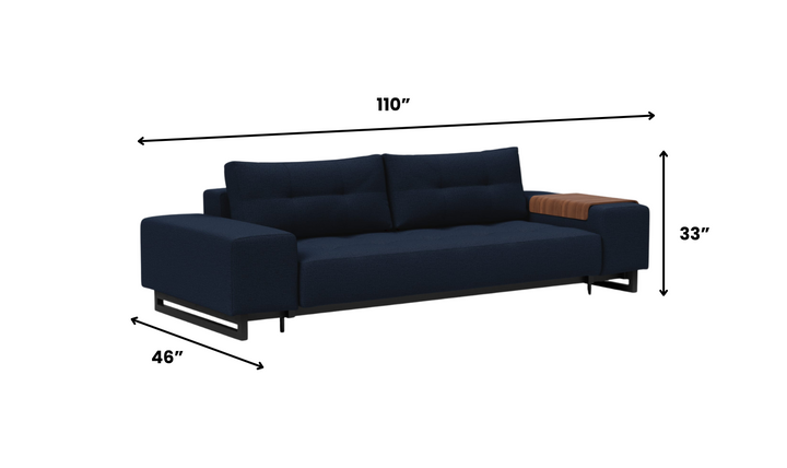 Innovation Living Grand DEL 2-Seater Fabric Sofa Bed with Ottoman-Jennifer Furniture