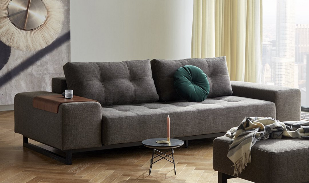 Innovation Living Grand DEL 2-Seater Fabric Sofa Bed with Ottoman