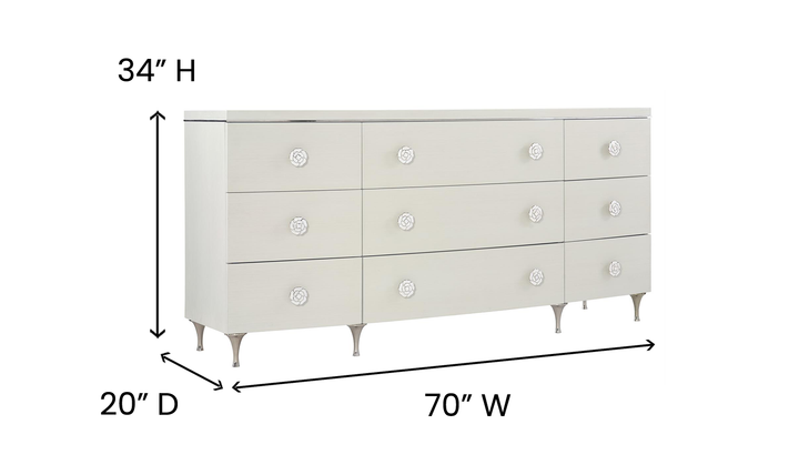 Bernhardt Silhouette Dresser with Soft-Closing Drawers & Knob Handles in Two Options