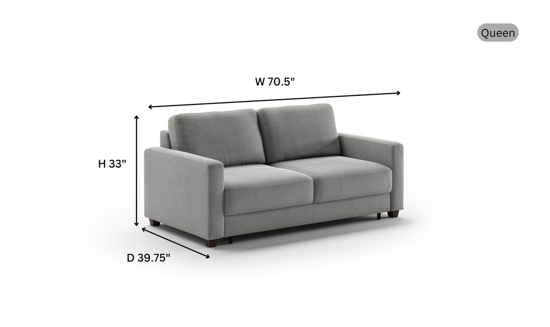 Luonto Hampton Stone Fabric Sleeper Sofa with Foam Mattress-Jennifer Furniture