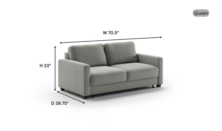 Luonto Hampton Stone Fabric Sleeper Sofa with Foam Mattress-Jennifer Furniture