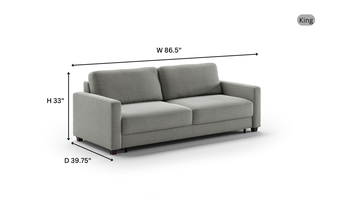 Luonto Hampton Stone Fabric Sleeper Sofa with Foam Mattress-Jennifer Furniture