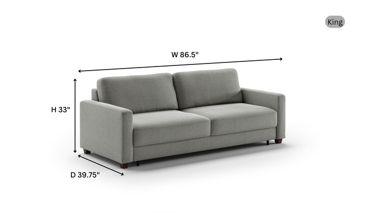 Luonto Hampton Stone Fabric Sleeper Sofa with Foam Mattress-Jennifer Furniture