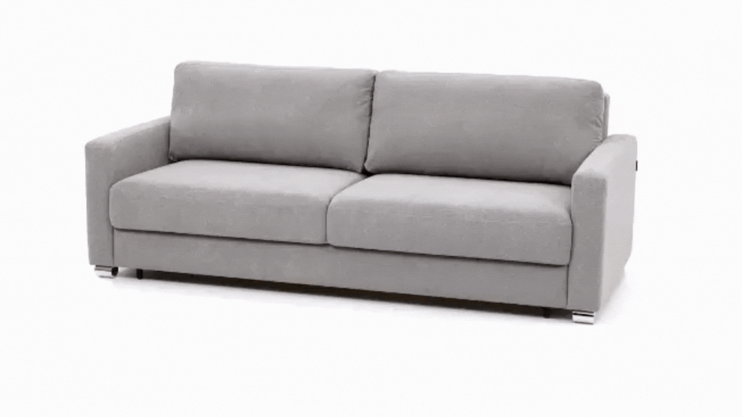 Luonto Hampton Stone Fabric Sleeper Sofa with Foam Mattress