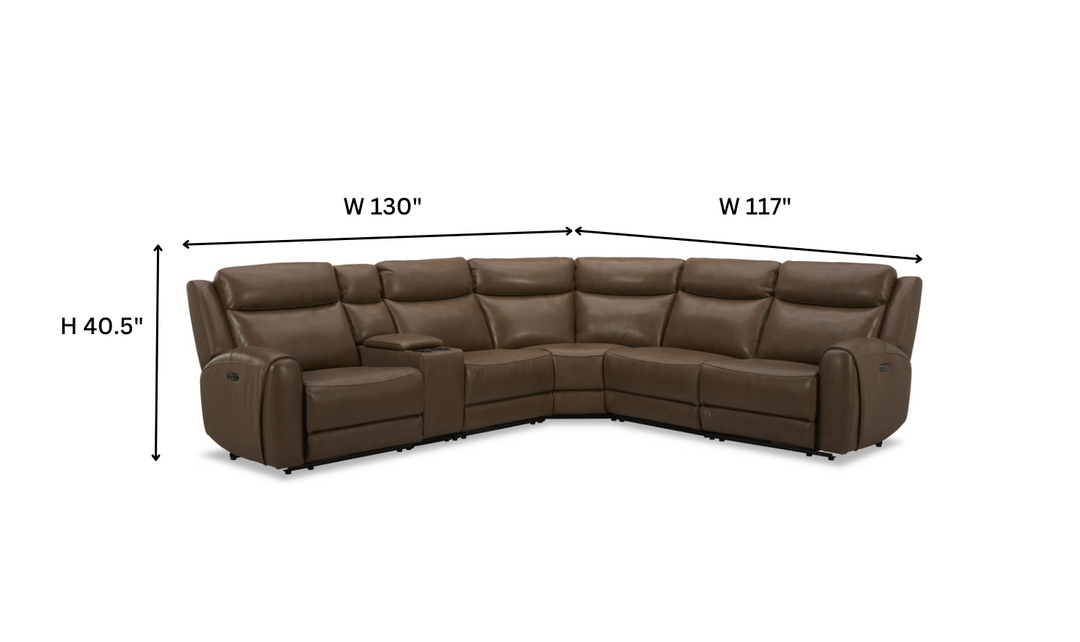 Gio Italia Wonder Wonder 6 Piece Leather Sectional Recliner-Jennifer Furniture