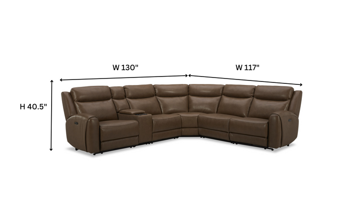 Gio Italia Wonder Wonder 6 Piece Leather Sectional Recliner-Jennifer Furniture