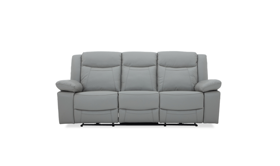 Gio Italia Wyatt 3-Seater Leather Sofa in Light Grey-Jennifer Furniture