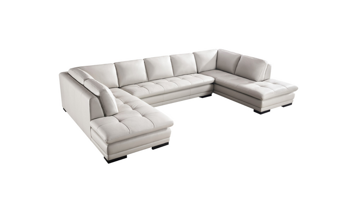 Gio Italia U-Shape Leather Sectional Sofa With Two Color Options-Jennifer Furniture