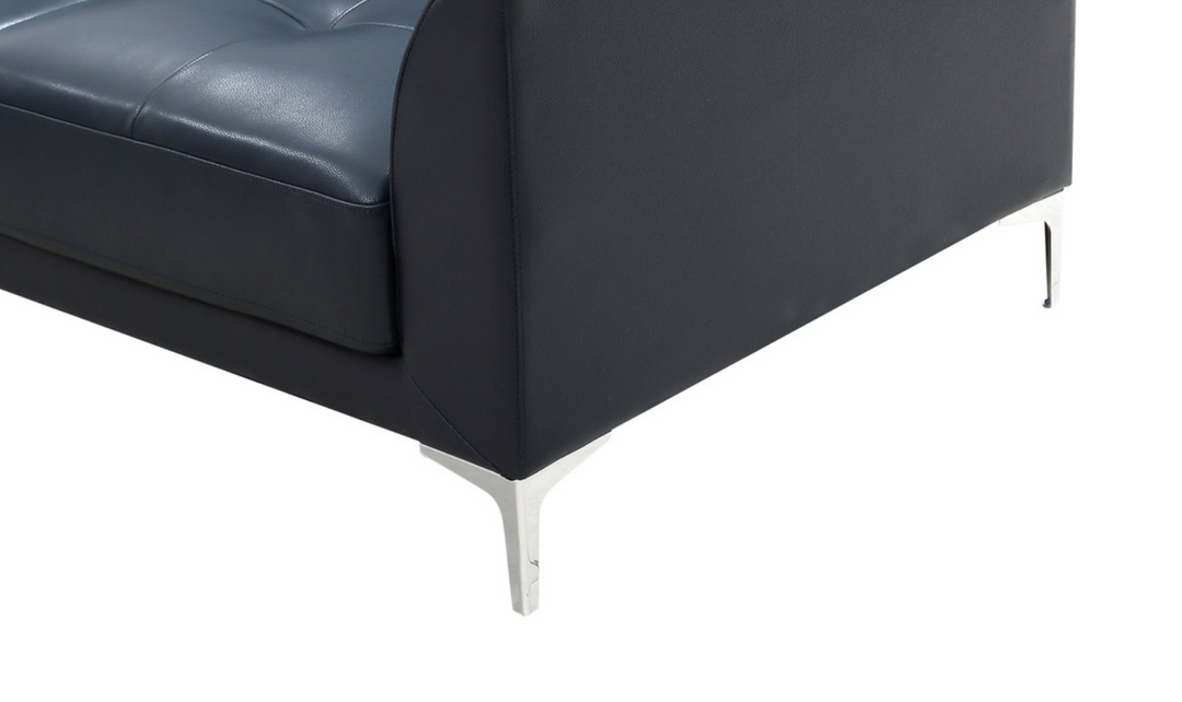 Gio Italia Slate Blue Leather L-Shape Sectional Sofa-Jennifer Furniture