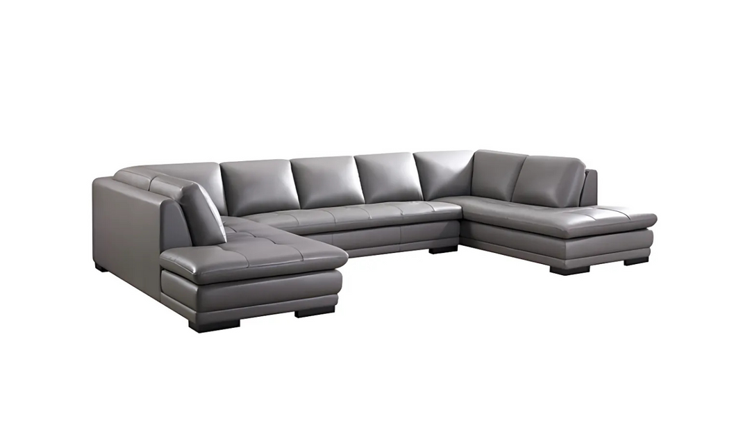 Gio Italia U-Shape Leather Sectional Sofa With Two Color Options-Jennifer Furniture