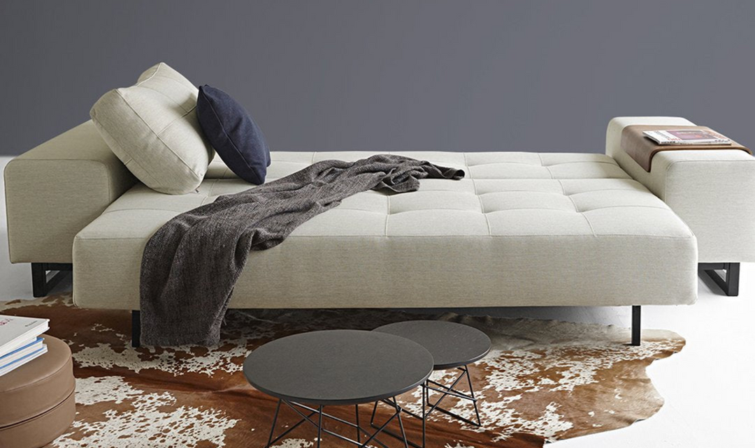 Innovation Living Grand DEL 2-Seater Fabric Sofa Bed with Ottoman-Jennifer Furniture