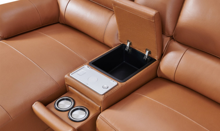 Gio Italia Living Room Set Hailey Adobe Leather Power Recliner Sofa-Jennifer Furniture