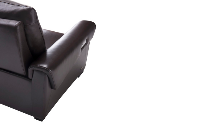 Gio Italia Leather Left-Hand Facing Recliner Sectional Sofa in Brown-Jennifer Furniture