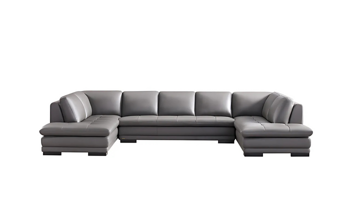 Gio Italia U-Shape Leather Sectional Sofa With Two Color Options-Jennifer Furniture