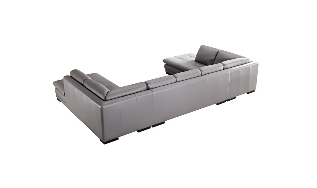 Gio Italia U-Shape Leather Sectional Sofa With Two Color Options-Jennifer Furniture