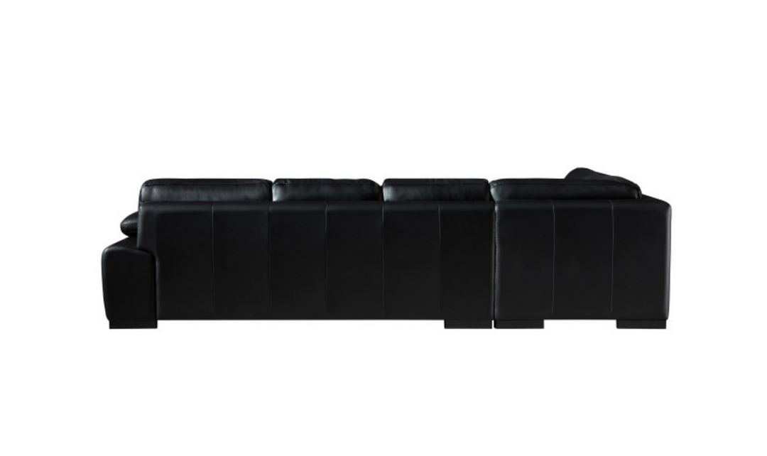 Gio Italia Black Leather L-Shape Sectional Sofa-Jennifer Furniture