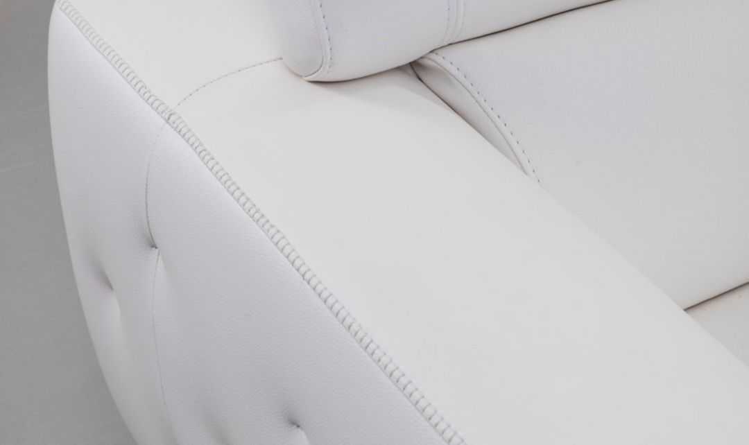 Gio Italia Leather Left-Hand Facing Sectional Sofa in White-Jennifer Furniture