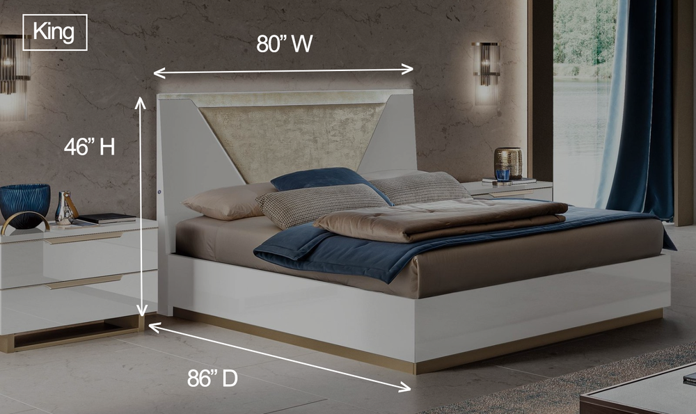 ESF Italia Smart Panel Type Wooden Bed in White (King / Queen Size)