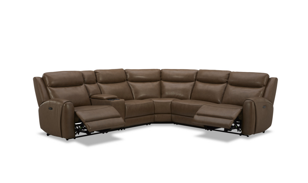 Gio Italia Wonder Wonder 6 Piece Leather Sectional Recliner-Jennifer Furniture