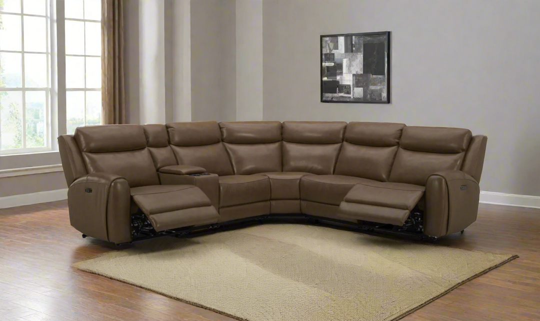 Gio Italia Wonder Wonder 6 Piece Leather Sectional Recliner-Jennifer Furniture