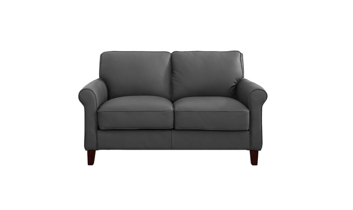 Laguna 2-Seater Leather Loveseat With Rolled Arms-Jennifer Furniture