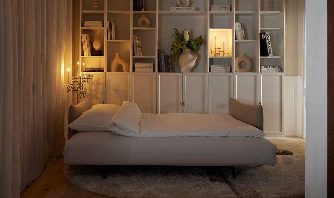 Innovation Living Malloy 2-Seater Fabric Sleeper Sofa With Ottoman