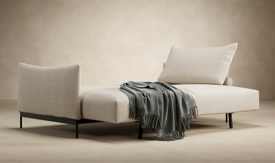 Innovation Living Malloy 2-Seater Fabric Sleeper Sofa With Ottoman