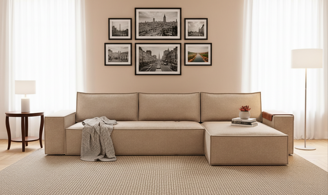 Innovation Living Newilla Fabric L-Shape Sectional Sofa Bed-Jennifer Furniture