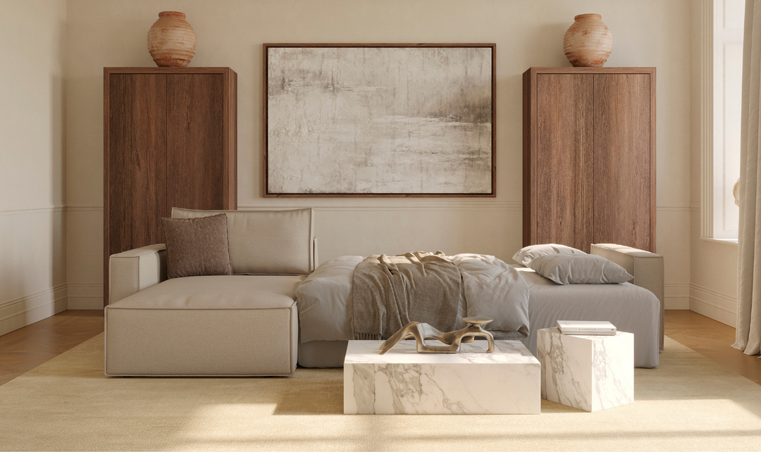 Innovation Living Newilla Fabric L-Shape Sectional Sofa Bed-Jennifer Furniture