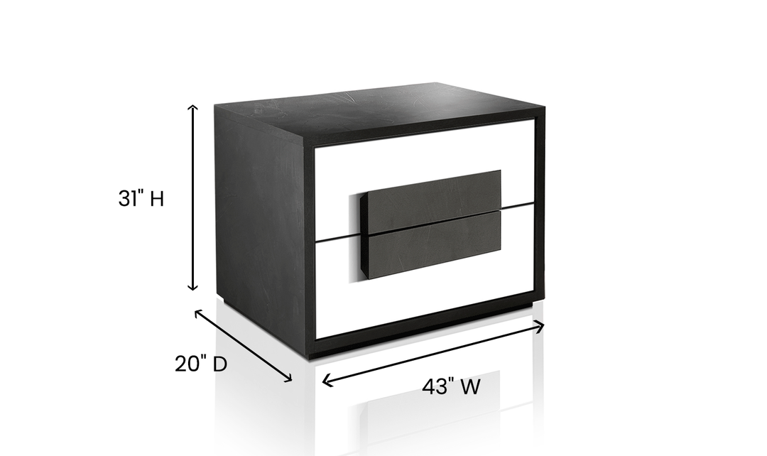 ESF Italia Panarea King/Queen Size Bedroom Set With Mat Finish (Bed + Dresser + Mirror + Nightstand)