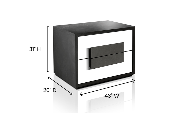 ESF Italia Panarea King/Queen Size Bedroom Set With Mat Finish (Bed + Dresser + Mirror + Nightstand)