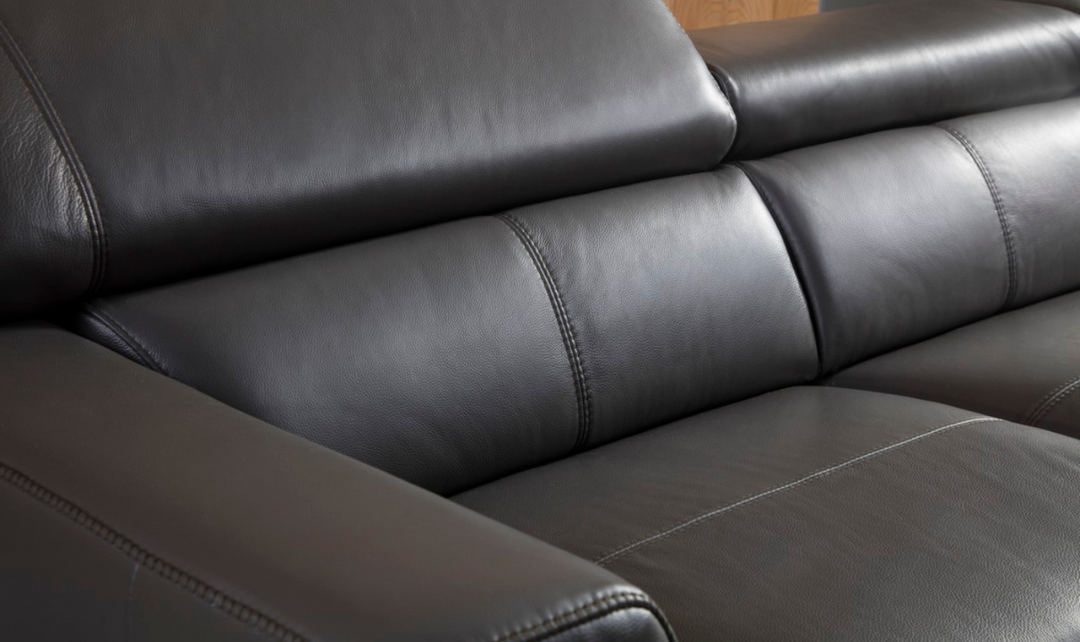 Gio Italia Leather Left-Hand Facing Sectional Sofa in Gray