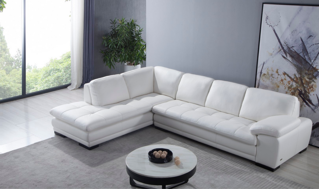 Gio Italia Red Leather L-Shape Sectional Sofa-Jennifer Furniture