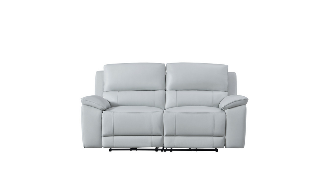 Gio Italia Living Room Set Hailey Smoke Gray Leather Power Recliner Sofa-Jennifer Furniture