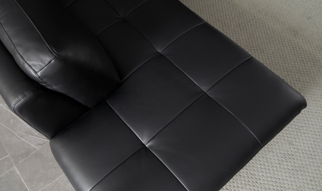 Gio Italia Black Leather L-Shape Sectional Sofa-Jennifer Furniture