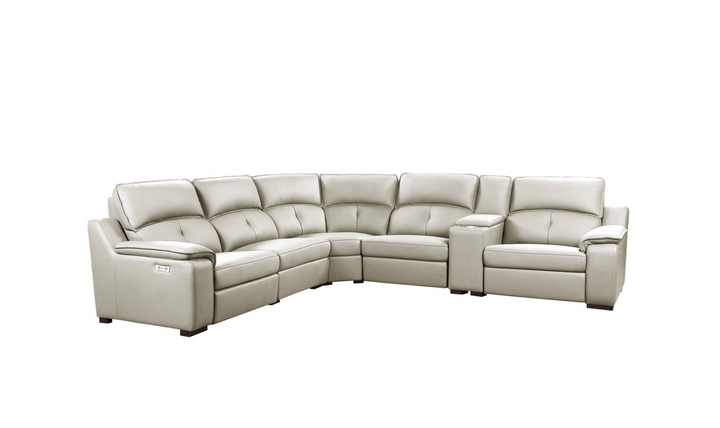 Gio Italia Thompson Recliner Sectional in Smoke Taupe-Jennifer Furniture
