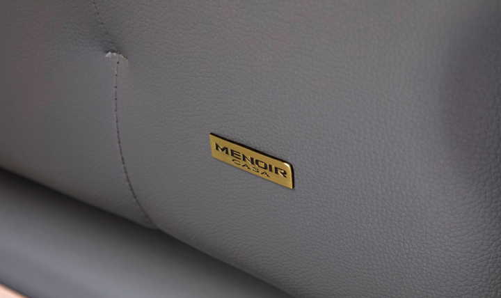 Gio Italia Leather Left-Hand Facing Sectional Sofa in Gray