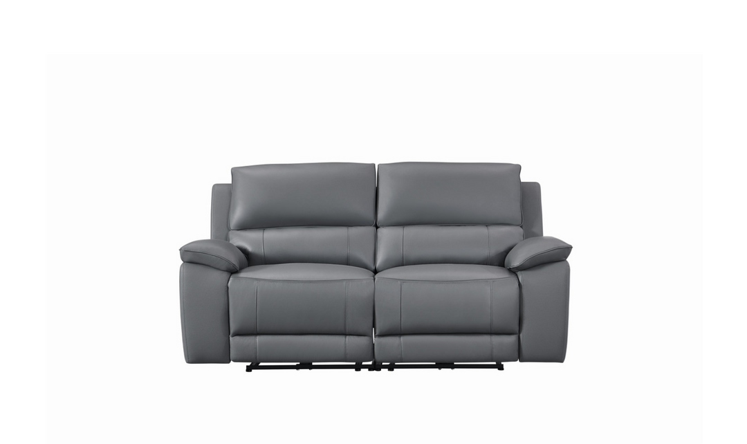 Gio Italia Living Room Set Hailey Adobe Leather Power Recliner Sofa in Gray-Jennifer Furniture