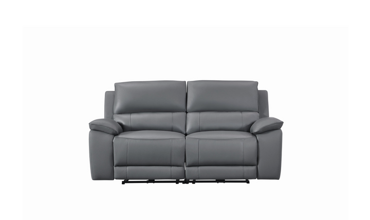 Gio Italia Living Room Set Hailey Adobe Leather Power Recliner Sofa in Gray-Jennifer Furniture