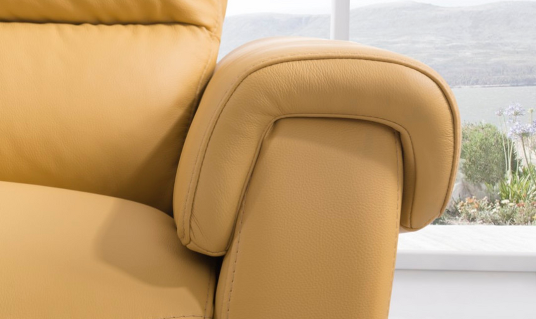 Gio Italia Mustard LHF Leather Recliner Sectional Sofa-Jennifer Furniture