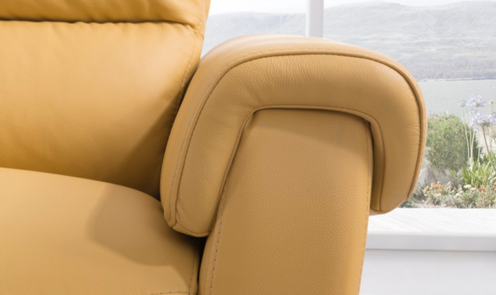 Gio Italia Mustard LHF Leather Recliner Sectional Sofa-Jennifer Furniture