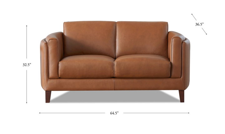 Hydeline Maui 2-Seater Leather Loveseat Sofa With Curved Armrest-Jennifer Furniture