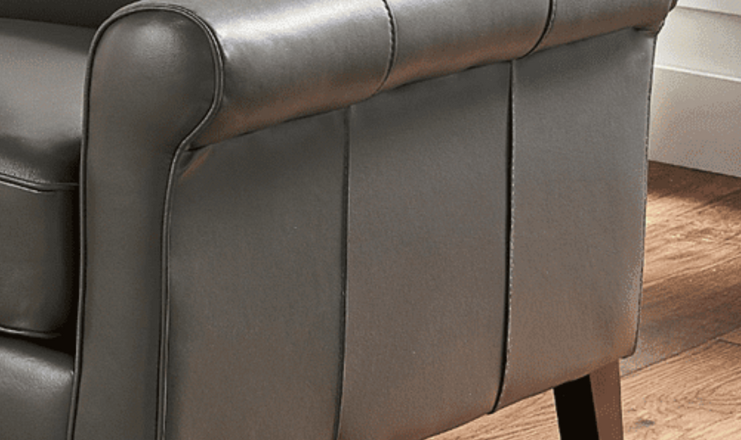 Laguna 3-Seater Leather Sofa With Rolled Arms-Jennifer Furniture