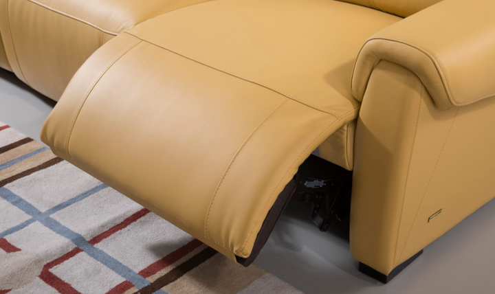 Gio Italia Mustard LHF Leather Recliner Sectional Sofa-Jennifer Furniture