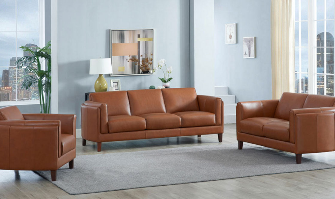 Hydeline Maui 2-Seater Leather Loveseat Sofa With Curved Armrest-Jennifer Furniture