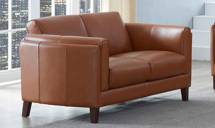 Hydeline Maui 2-Seater Leather Loveseat Sofa With Curved Armrest-Jennifer Furniture
