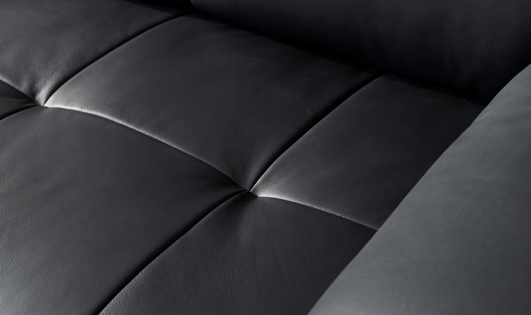 Gio Italia Black Leather L-Shape Sectional Sofa-Jennifer Furniture