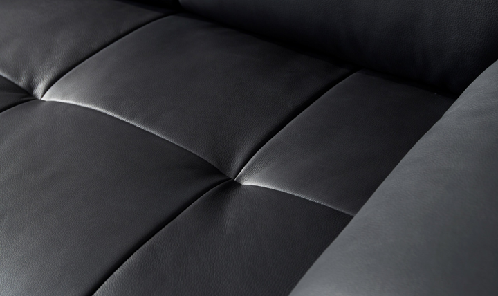 Gio Italia Black Leather L-Shape Sectional Sofa-Jennifer Furniture